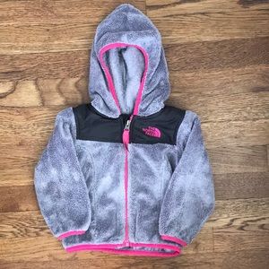 North Face toddler fleece jacket with hood 12-18m